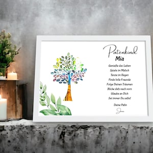Patenkind Geschenk personalisiert Geldgeschenk Taufe Geburtstag Mädchen Junge Erinnerungsgeschenk mit Namen Bilderrahmen DIY Geschenkidee