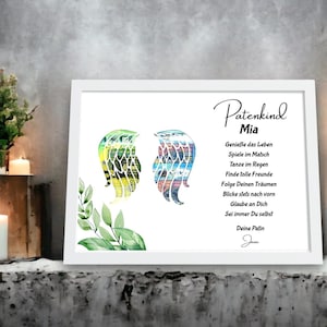 Presente de afilhado personalizado presente em dinheiro batismo aniversário menina menino lembrança presente com nome moldura ideia de presente faça você mesmo