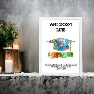 Regalo especial en efectivo para el Abitur 2025 para el ahijado o el mejor amigo: se puede diseñar individualmente.