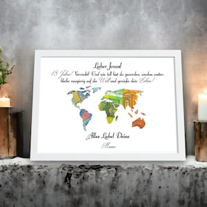 Regalo di compleanno personalizzato per il 18° compleanno, regalo in contanti per il raggiungimento della maggiore età, souvenir per ragazze e ragazzi, con cornice per foto con nome, idea regalo fai da te