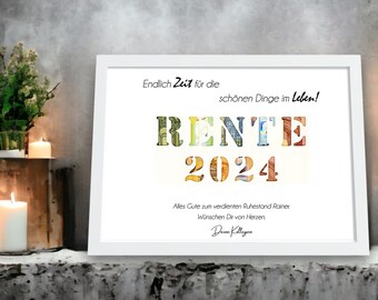 Retirement gift personalized cash gift pension farewell souvenir gift with name picture frame DIY gift idea retirement
