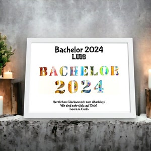 Regalo de despedida de soltero Regalo en efectivo personalizado Regalo de recuerdo de graduación de soltero para niña y niño con marco de fotos con nombre Idea de regalo DIY
