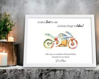 Retirement gift personalized cash gift pension farewell souvenir gift with name picture frame DIY gift idea retirement