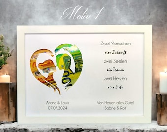 Personalized money gifts for weddings, gift with money for the bride and groom, personalized wedding gifts, gifts for weddings, money