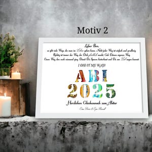Geldgeschenk Abitur 2025 Felicitatiekaart met spreuk gepersonaliseerde kaart voor het eindexamen