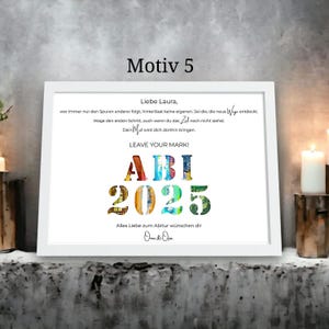 Geldgeschenk zur Abitur 2025 mit persönlichem Text und Geldfach – Erinnerung im dekorativen Rahmen