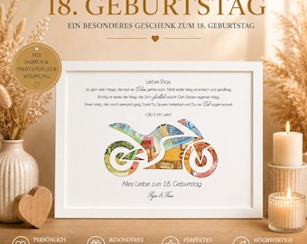 18th birthday gift personalized cash gift coming of age girl boy souvenir gift with name picture frame DIY gift idea