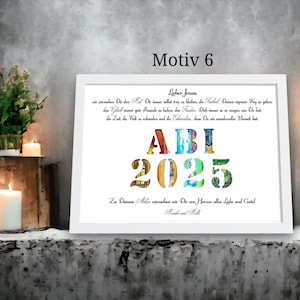 Regalo de dinero Abitur 2025 personalizado con tarjeta de presentación para el examen Abitur Idea de regalo DIN A4