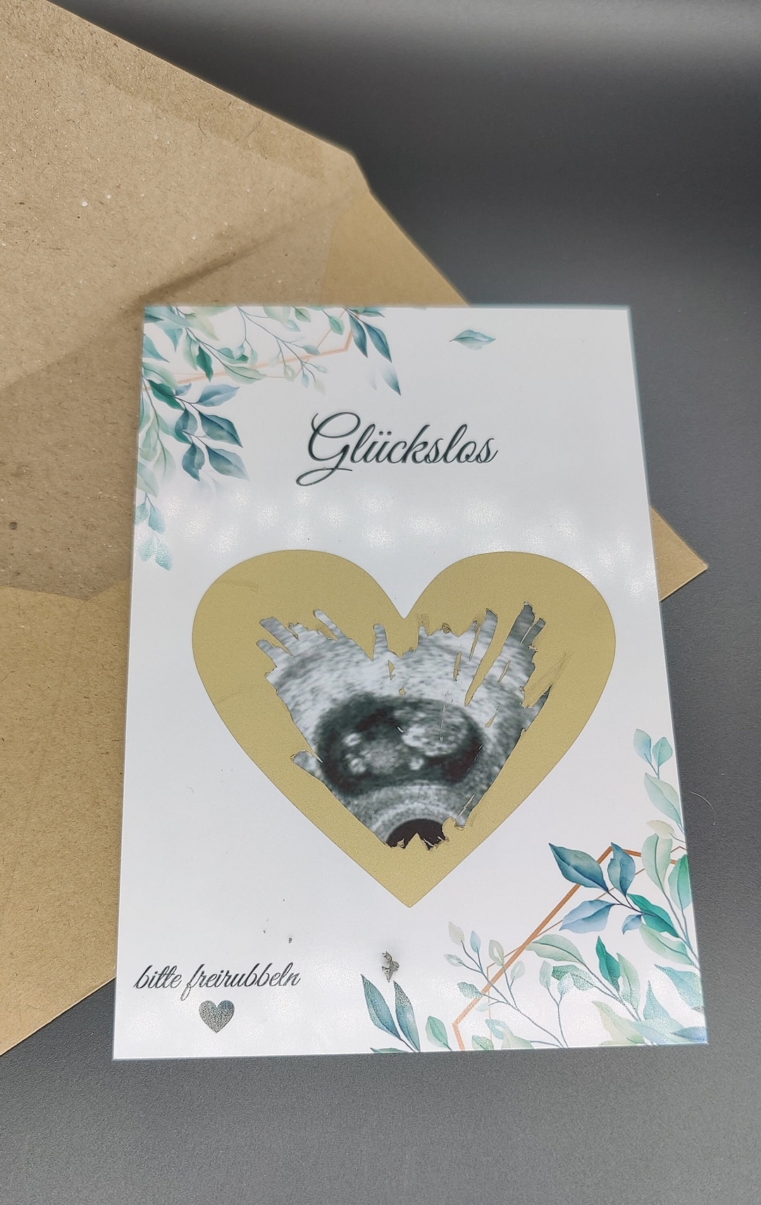 Pregnancy Announcement Scratch Card Pregnancy With Huge Surprise Gold