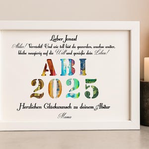 Kreatives Geldgeschenk Abi 2025 personalisiert Karte mit Namen für Abiturienten oder Enkel