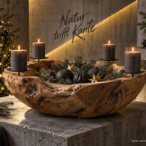 Adventskranz metall schwarz