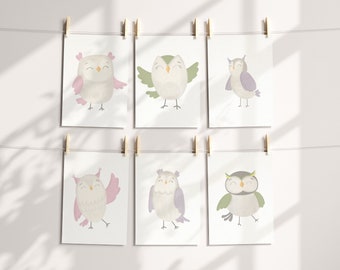 Owl Print, Owl Decor, Animal Print, Animal Decor, Nursery Wall Art, Nursery Wall Decor, Illustration, Baby Room Decor, Kids Room Decor, Art