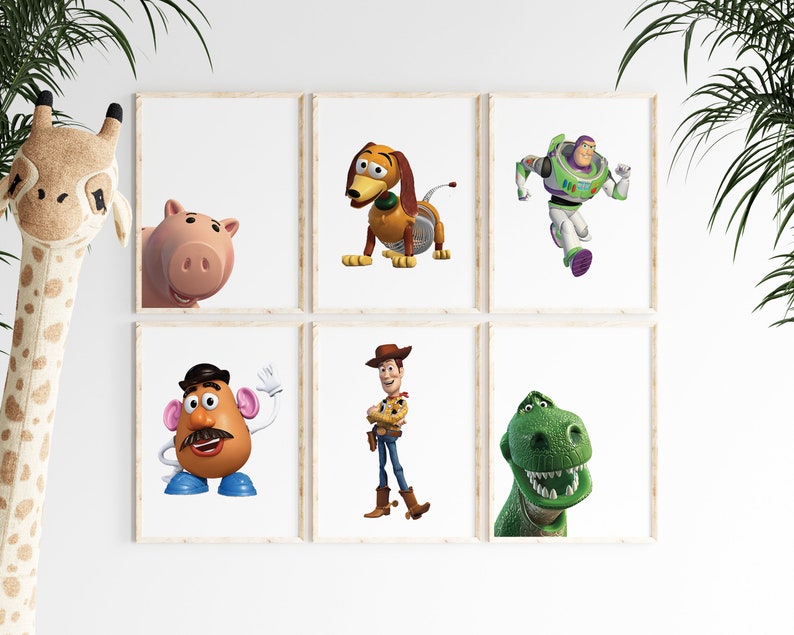 Set of 6 Toy Story Prints Toy Story Wall Decor Toy Story Etsy