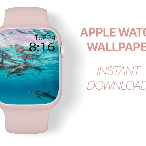 Apple Watch Wallpaper, Underwater, Sun, Ocean, Dolphin, View instant download, Apple Watch, Watch Bands, watch wallpaper, apple watch rose