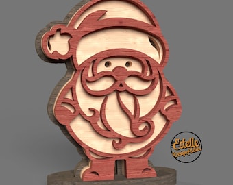 Scroll Saw Santa Claus Pattern, Christmas Ornaments (Downloadable PDF)