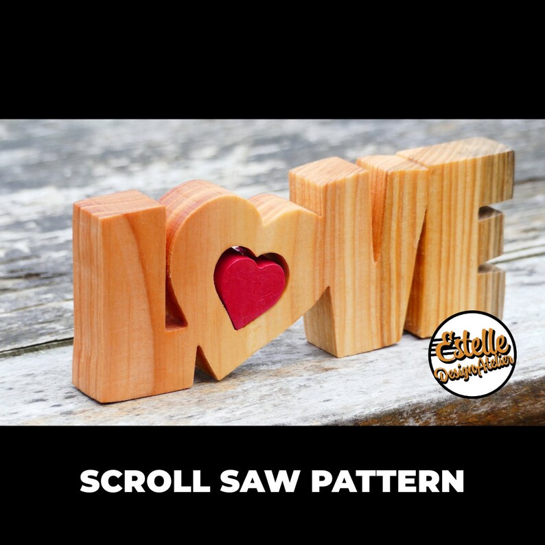 LOVE Scroll Saw Pattern (pdf) Downloadable Etsy LOVE Scroll Saw Pattern (pdf) Downloadable Etsy