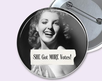 Retro Women's March Pin Badge Design Set for Protest Events