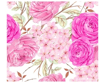 Bridal Shower Tumbler Wrap PNG, Floral Rose Design, 20 oz Digital Download, Wedding Favor