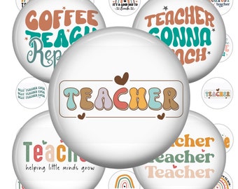 Teacher Appreciation 1 Inch Circles – Printable Cabochon Images for Gifts & Crafts