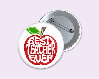2.25 Inch Button Templates, Teacher Theme, Printable Downloads,
