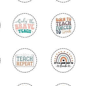 1-inch Retro Teacher Pinback Button Template - Badge for Educators ...
