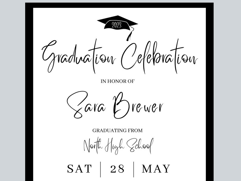 Graduation Photo Invitation 2023, Graduation Party Invitation Template