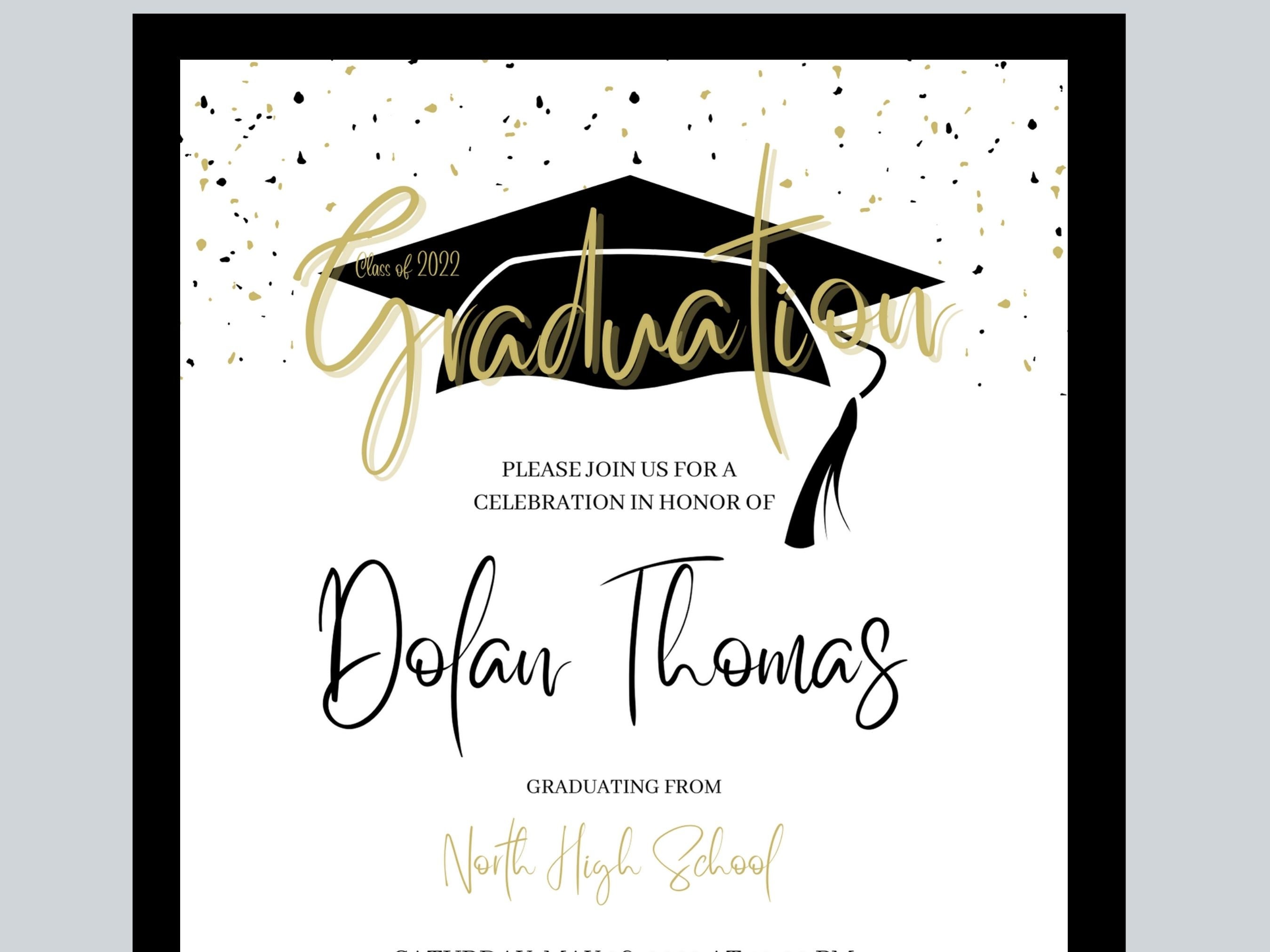 Graduation Photo Invitation 2023, Graduation Party Invite Template, Editable Grad Announcement