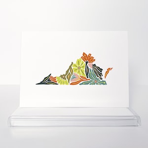 Virginia Floral Design Set of Blank Note Cards | 5x7