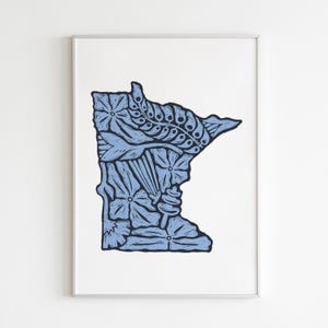 Minnesota Flower Art Print | MN Print | State Wall Art, Gift, Decor