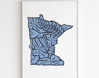 Minnesota Flower Art Print | MN Print | State Wall Art, Gift, Decor