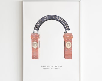 Walk of Champions Print | Ole Miss - Oxford, MS Landmark Print