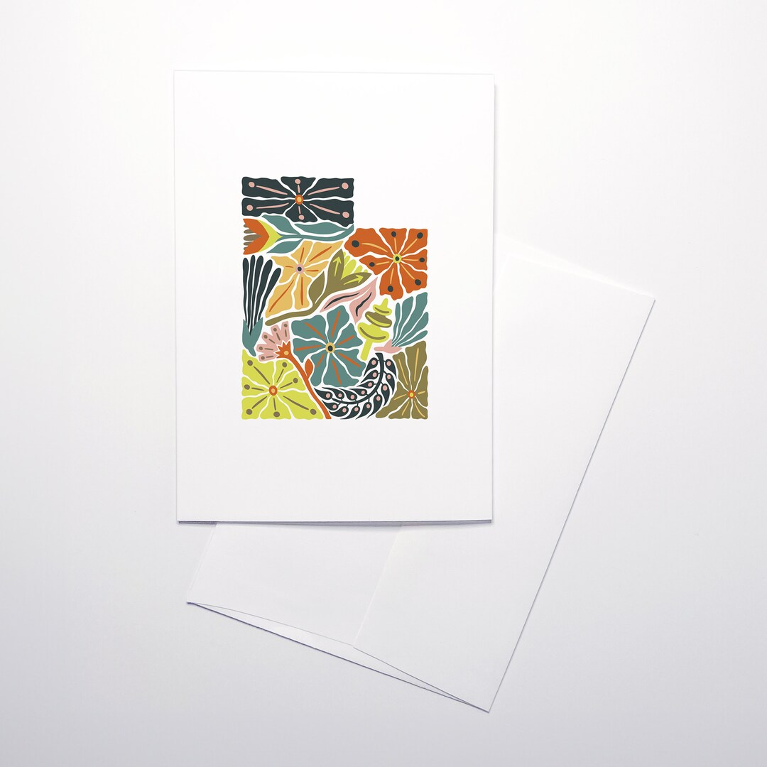 Utah Floral Design Set of Blank Folded Note Cards | 5x7 - Etsy