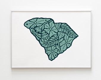 South Carolina Flower Art Print | SC Print | SC Wall Art