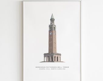 Morehead-Patterson Bell Tower Print | UNC - Chapel Hill, NC Landmark Print
