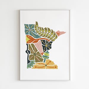 Minnesota  Flower Art Print | MN Print | State Wall Art, Gift, Decor