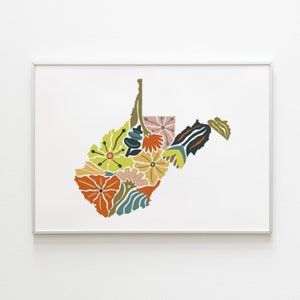 West Virginia Flower Art Print | WV Print | WV Wall Art