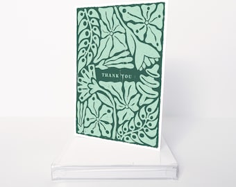 Thank You Floral Design Set of Blank Note Cards | 5x7 Multi-Color Flower Thank You Card Pack
