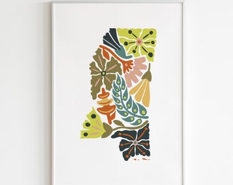 Mississippi Flower Art Print | Mississippi Print | MS Wall Art