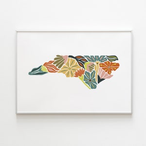 North Carolina Flower Art Print | NC Print | NC Wall Art