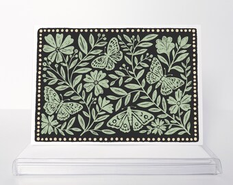 Handmade Floral Butterfly Cards | Set of Blank Note Cards | 5x7 Card Pack