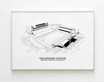 Kidd Brewer Stadium Stadium Print | App State Mountaineers Art Print | Boone, NC