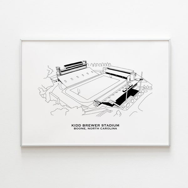 Kidd Brewer Stadium Stadium Print | App State Mountaineers Art Print | Boone, NC