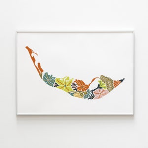 Sanibel Island Flower Art Print | Sanibel, FL Map Print | FL Wall Art