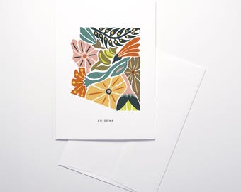Arizona Floral Design Set of Blank Folded Note Cards | 5x7