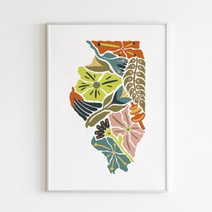 Illinois Flower Art Print | IL Print | State Wall Art, Gift, Decor