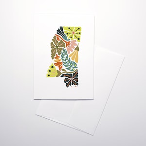 Mississippi Floral Design Set of Blank Note Cards | 5x7