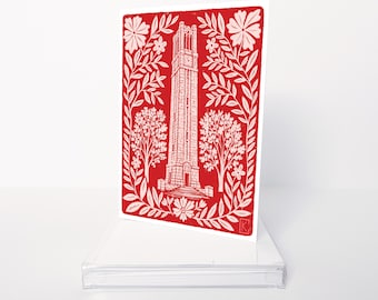 Memorial Belltower Notecards | NC State Greeting Card Set (5x7)