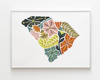 South Carolina Flower Art Print | SC Print | SC Wall Art
