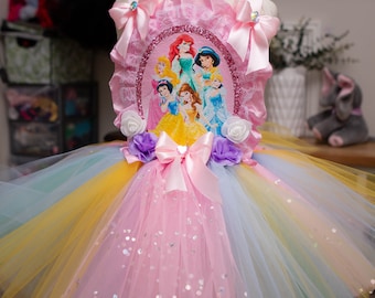 PRINCESS pastel  Rainbow tutu dress