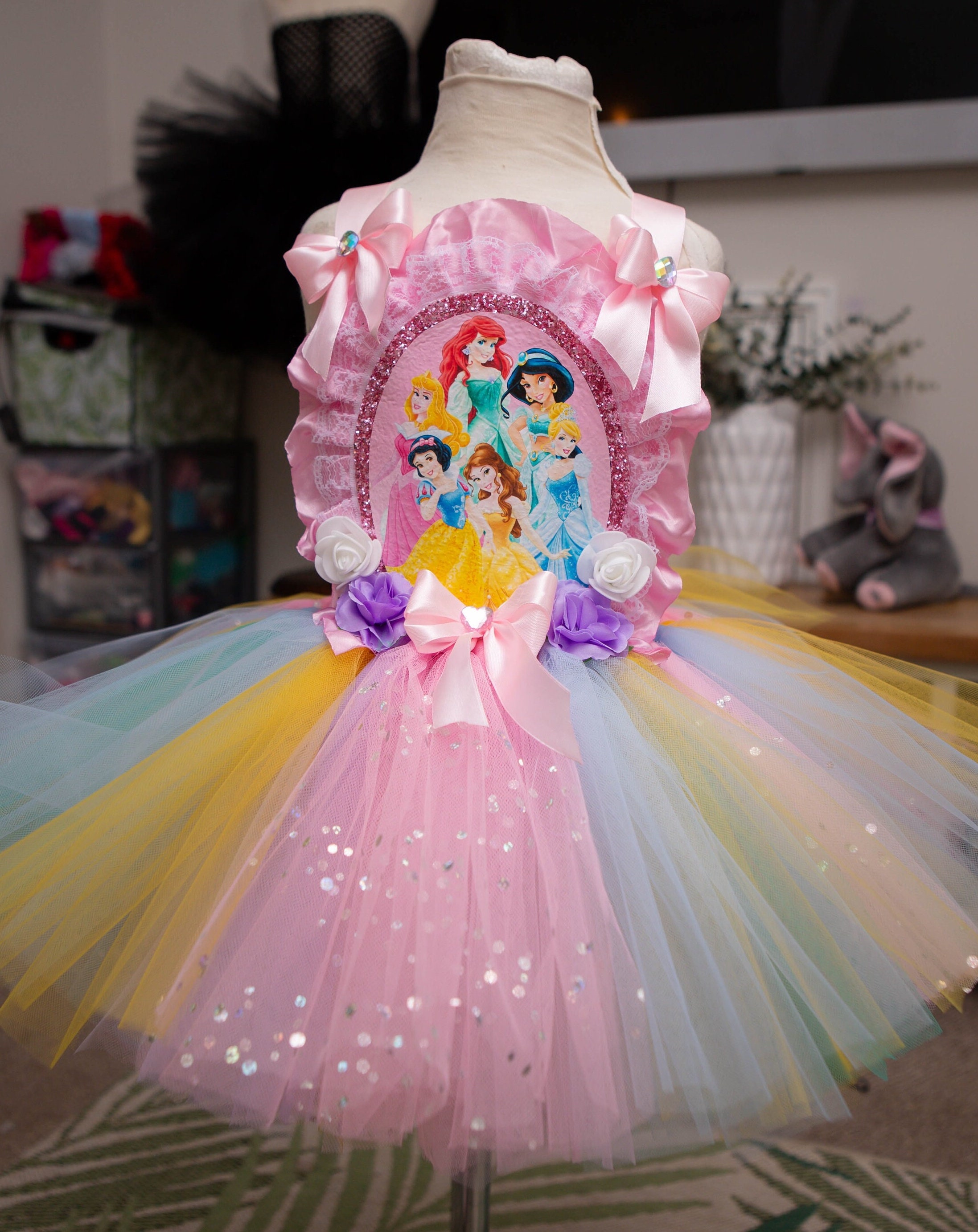 birthday princess tutu dress Shop Mommy And Me Tutu Dresses, Photoshoot Dress, Gold Black Matching Outfit, Wedding Guest Dress, 1st Birthday Dress, Girl Princess Tulle Dress - main image 1